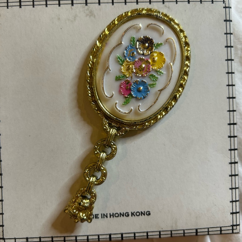 Floral Vanity Set with Gold Accents min vintage new with case - Picture 6 of 8